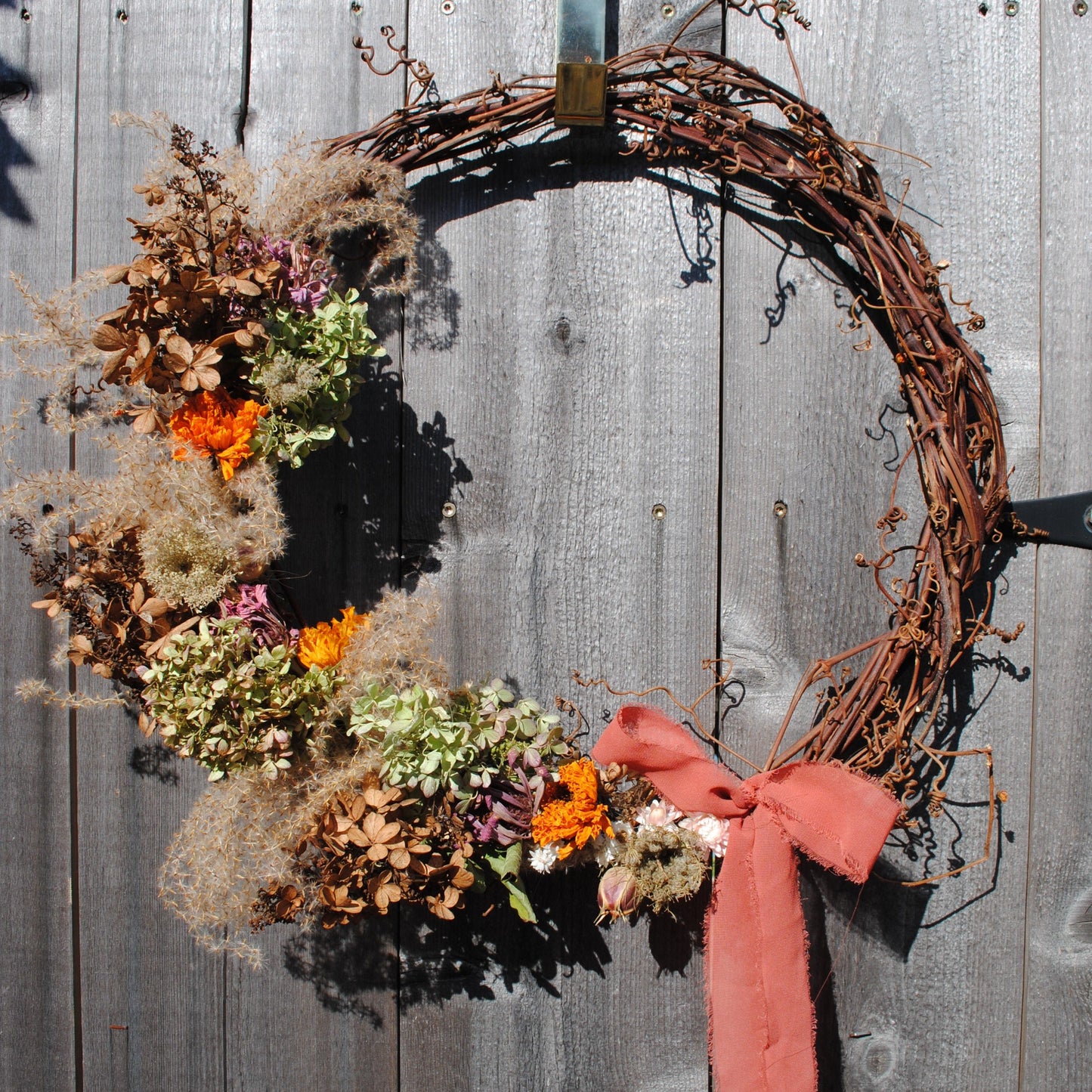 Handwoven Wreath with Dried Flowers