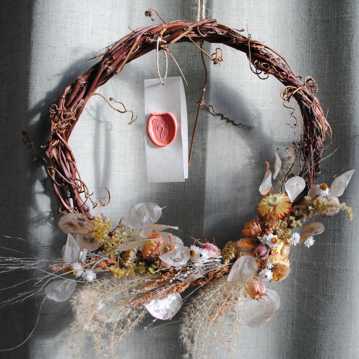 Handwoven Wreath with Dried Flowers